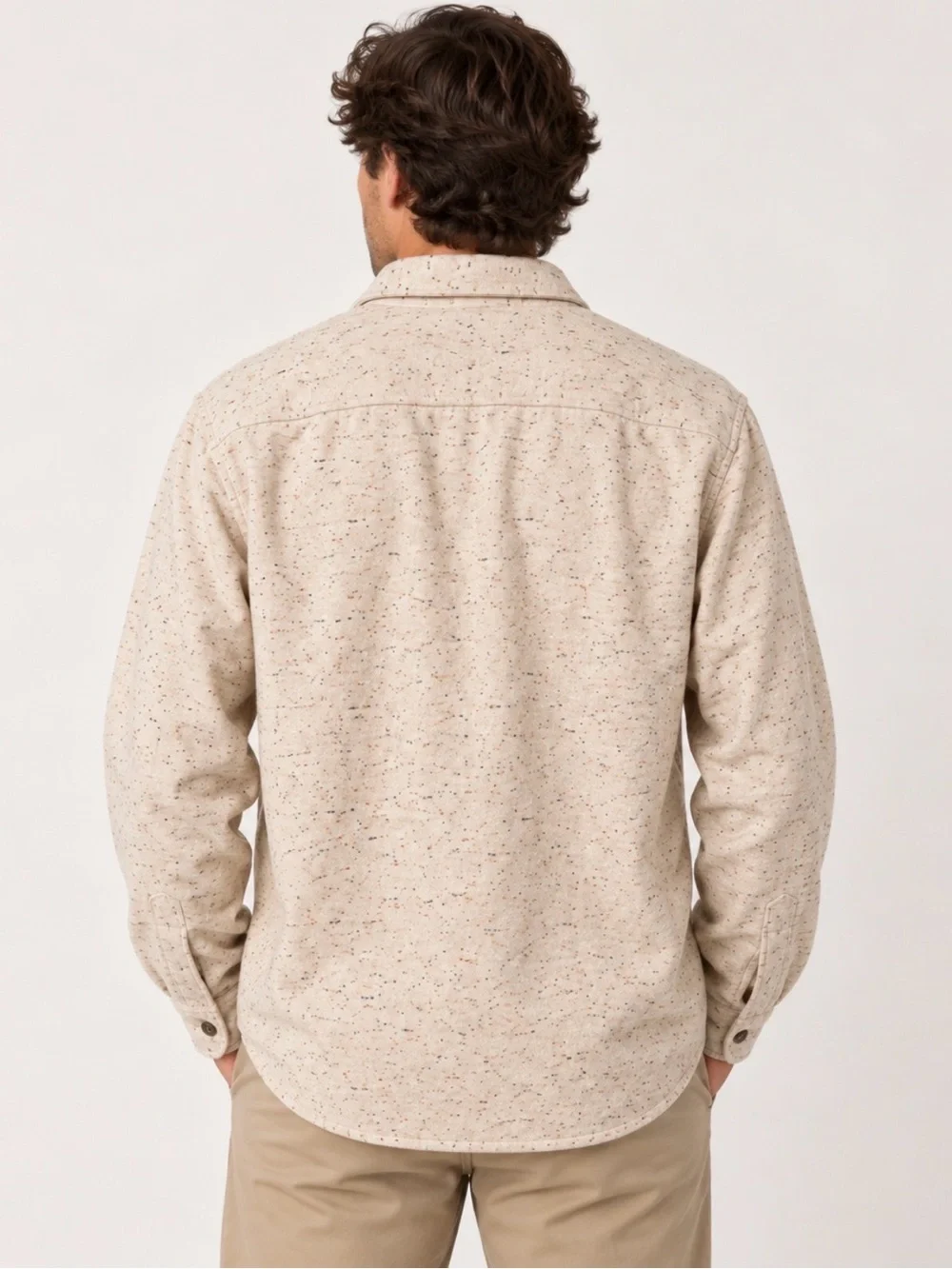 J.Crew Men’s XL Oatmeal Nep Wool Blend Shirt Jacket Shacket Button Front Utility